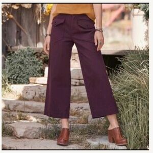 Sundance micro corduroy wide crop pants in aubergine size 16 (fits like a 14).